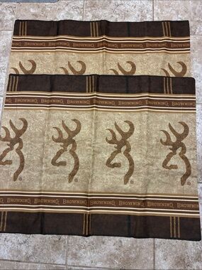 Browning Brown and Tan Deer Logo Decorative Pillow Covers Set of 2